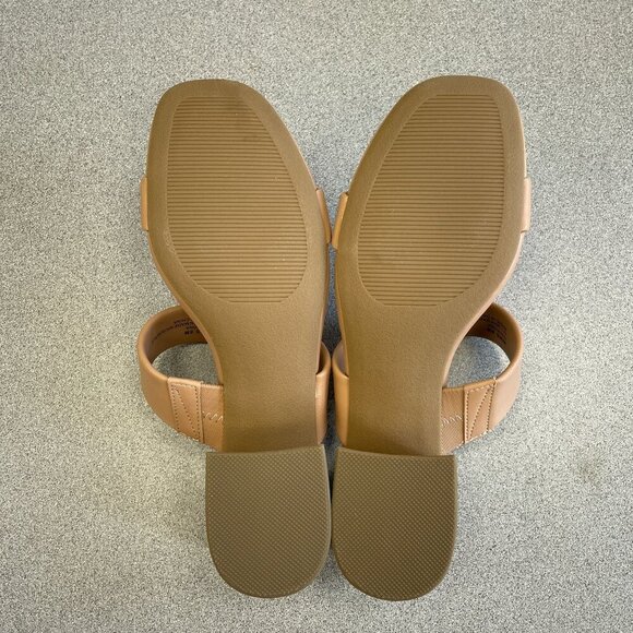NEW Dolce Vita Sharona Women's Size 8 Block Heel Slide Sandals Tan - Picture 6 of 7